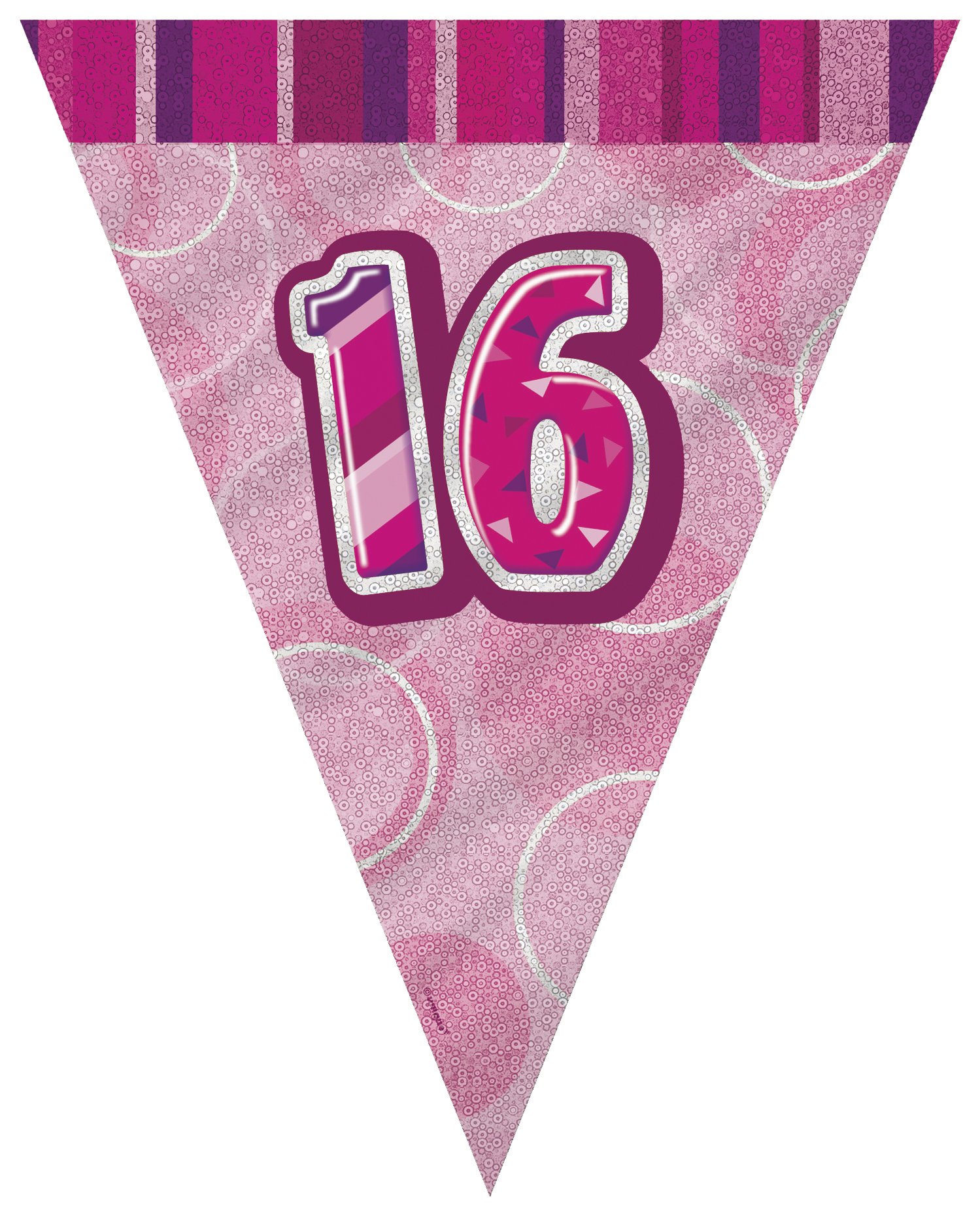 Unique Party 92068 - 9ft Foil Glitz Pink Happy 80th Birthday Banner — view 7