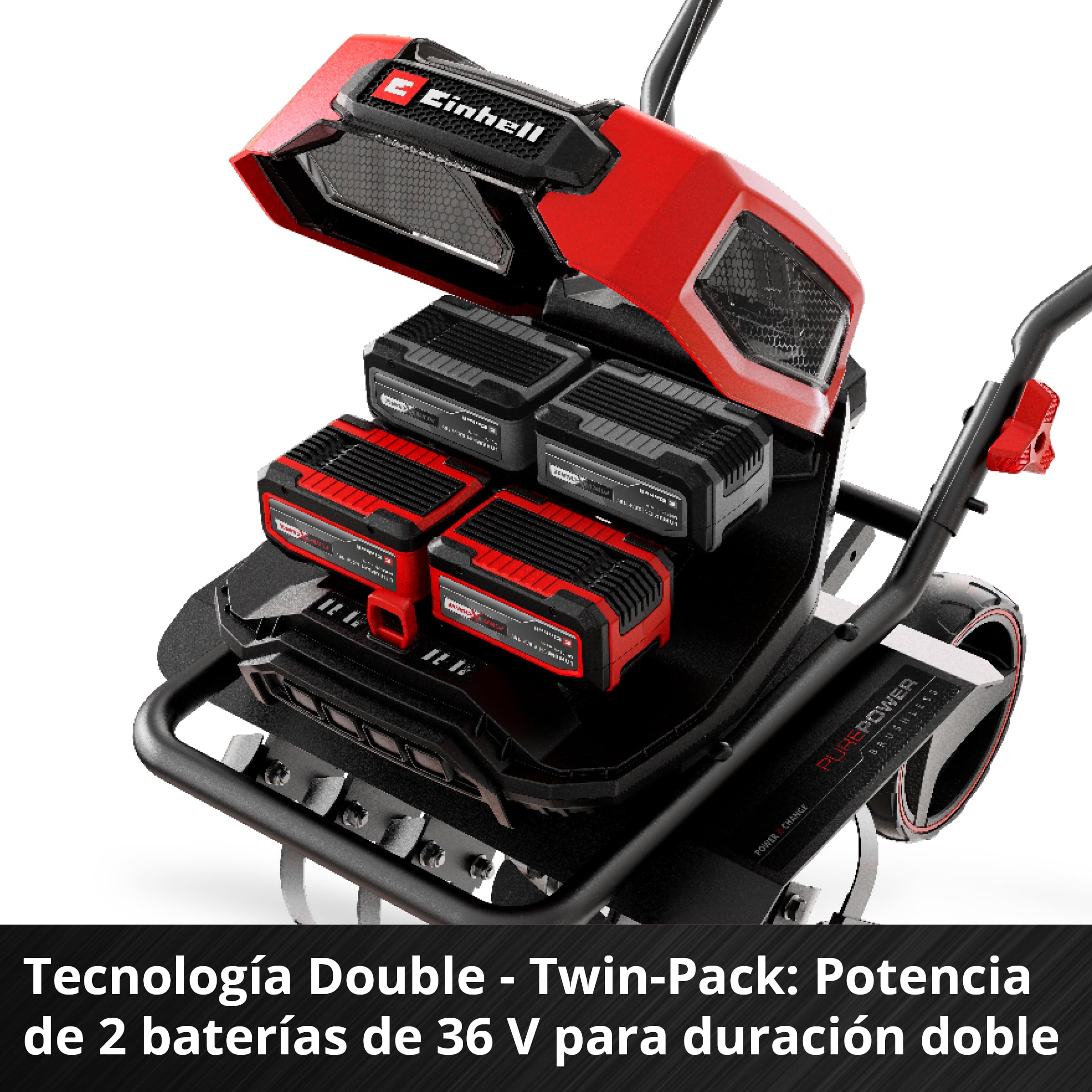 Einhell Motoazada con batería GP-CR 36/45 Li E BL-Solo Power X-Change (36 V, sin escobillas, Anchura de Trabajo 45 cm, Profundidad de Corte, Ruedas Ajustables en Altura, sin batería)