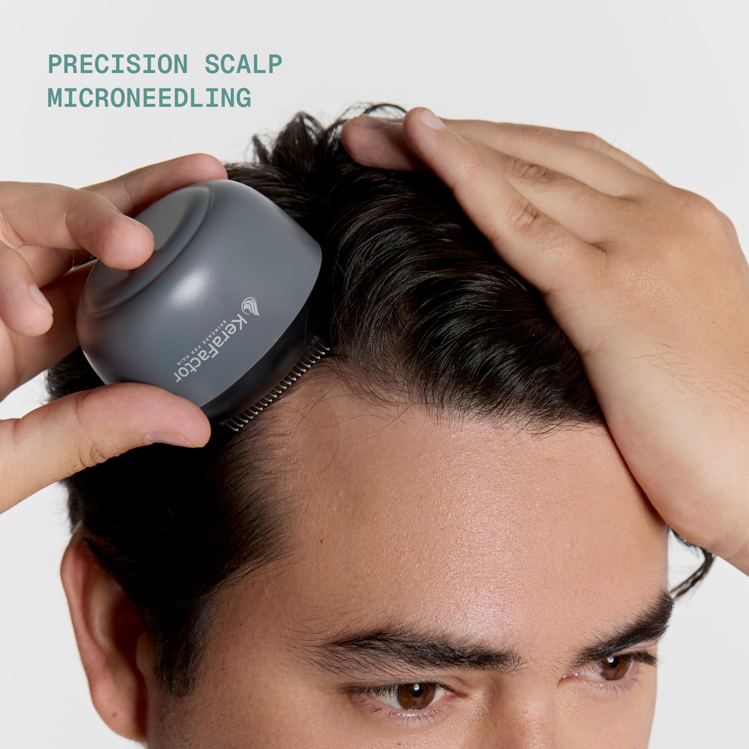 KeraFactor KeraRoller Precision Scalp Microneedling Handheld Device to Support Healthier-Looking Hair, 1,200 Stainless Steel 0.25 mm microneedles for Enhanced Topical Absorption, Safe for All Hair