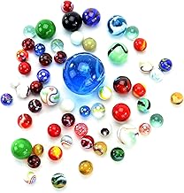 PhiLuMo Bunte Glasmurmeln/Murmeln. Größen und mit Mustern - 500 g