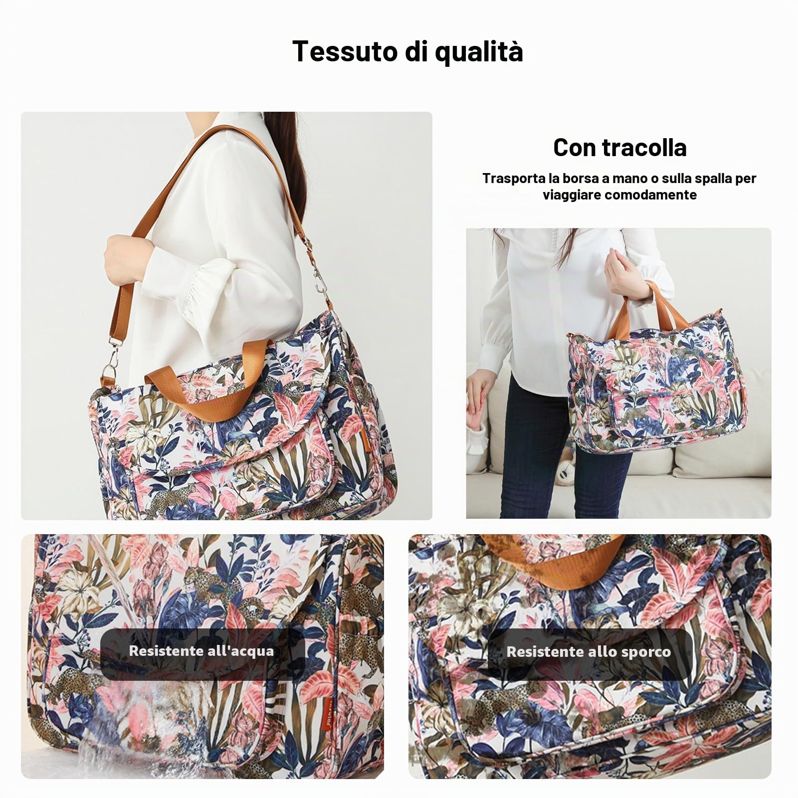 SONARIN Grande Capacità Elegante Borsa Fasciatoio per Neonato, Cambio e Pannolini da Viaggio Portatile Impermeabile Con Spalline & Fasciatoio