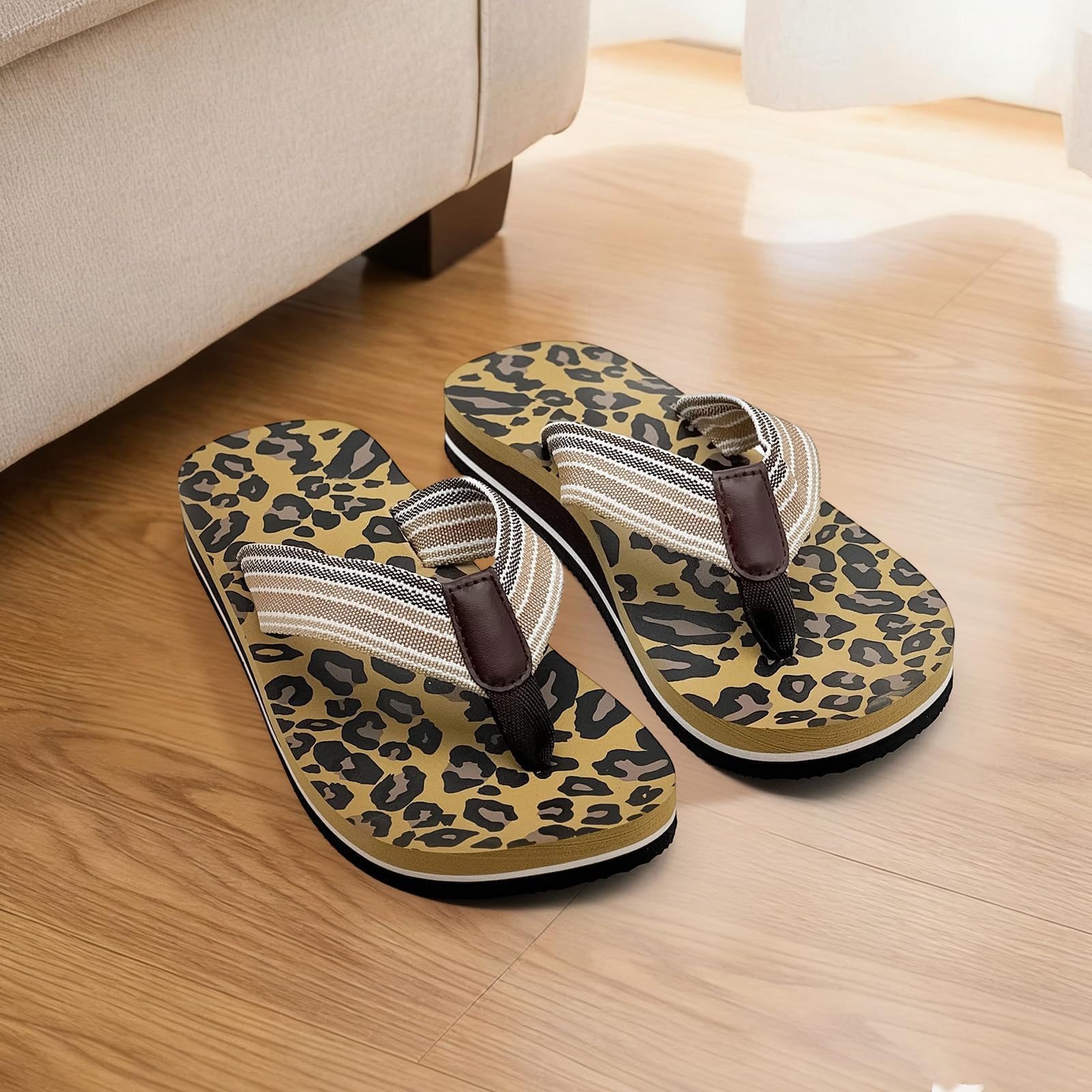 Women's Flip Flops with Arch Support, Orthotic Comfortable Slip On Yoga Mat Casual Cushion Summer Beach Walking Thong Sandal for Women Indoor Outdoor Pool Slides