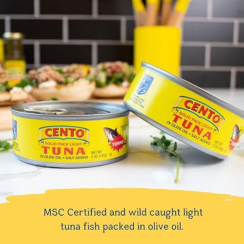 Miniatura 3 de Cento Atún sólido empaquetado en aceite de oliva, 5 onzas (paquete de 24)