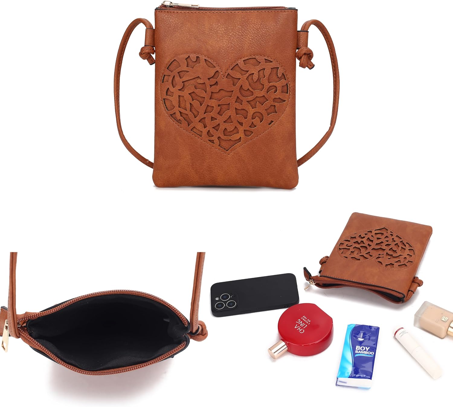 MKF Collection Crossbody Bag for Women Handbag, Vegan Leather Crossover Bag, Small Shoulder Bags by Mia K