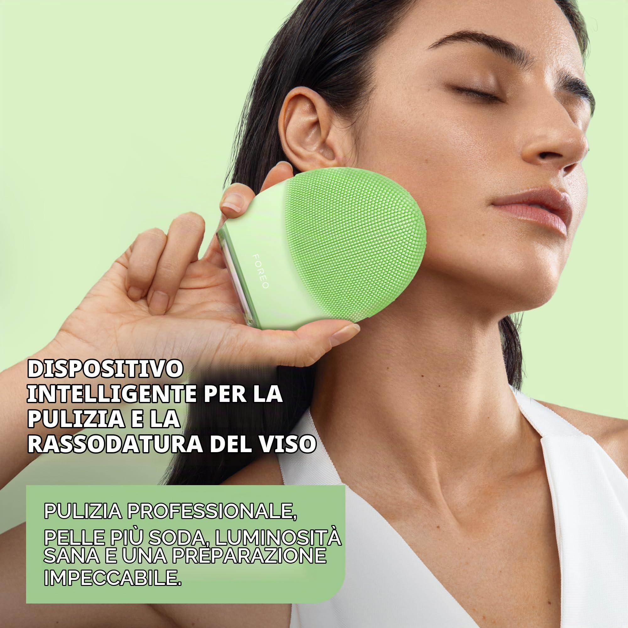 FOREO LUNA 4, spazzola detergente viso - Massaggio viso rassodante - Spazzola viso anti-age - Favorisce l'assorbimento delle formule di skincare - Pulizia viso semplice - Combination Skin | Spazzola Viso, Massaggiatore, Spazzola In Silicone, Esfoliante Vi