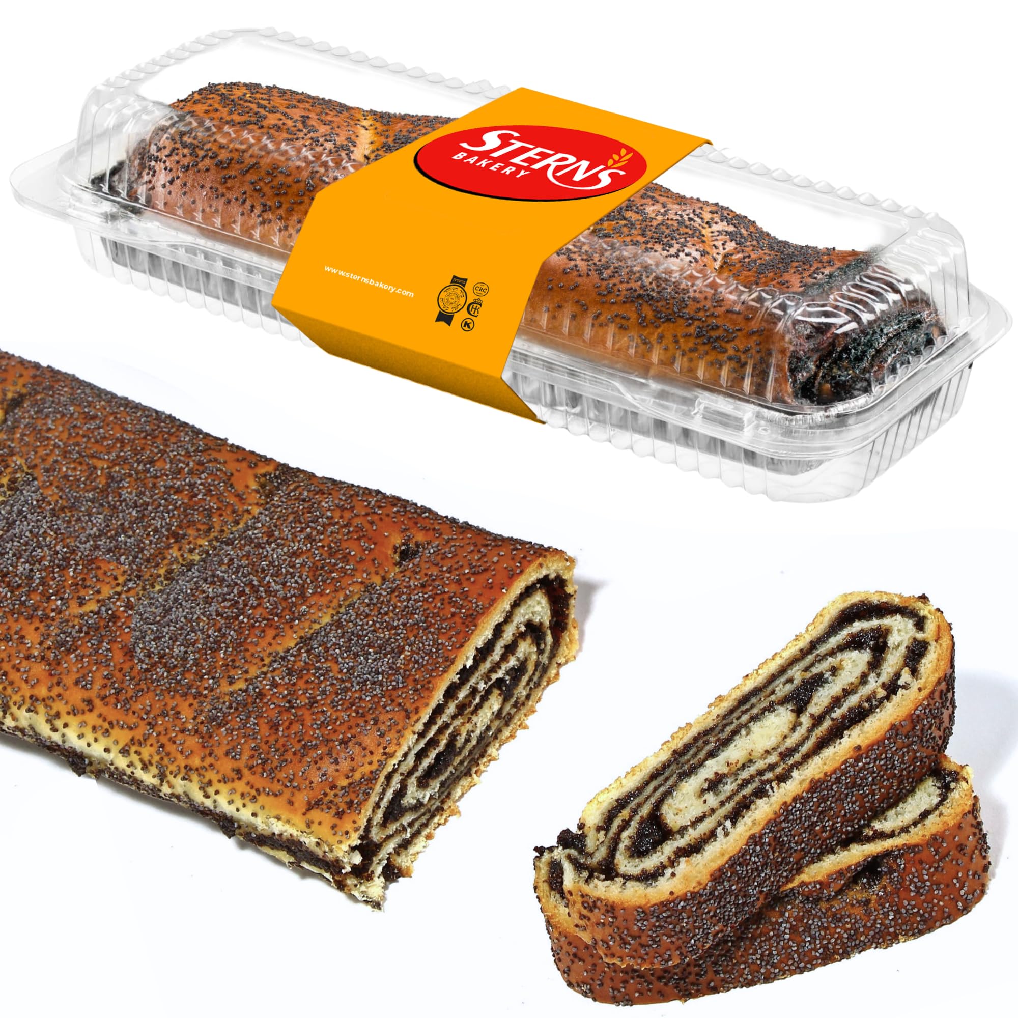 Poppy Seed Cake | New & Improved Recipe | Yeast Cake with Poppy Seed Filling | Traditional Hungarian Food | Scrumptious & Delicious 16 oz per Poppyseed Cake [1 Pack]