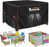 Vista 10 de Fundas para Juego de Muebles de Patio Impermeables, Fundas Impermeables para Juego de Sofá Seccional de Exterior, Funda para Juego de Mesa