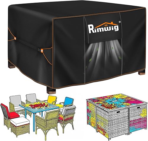 Miniatura 10 de Fundas para Juego de Muebles de Patio Impermeables, Fundas Impermeables para Juego de Sofá Seccional de Exterior, Funda para Juego de Mesa de