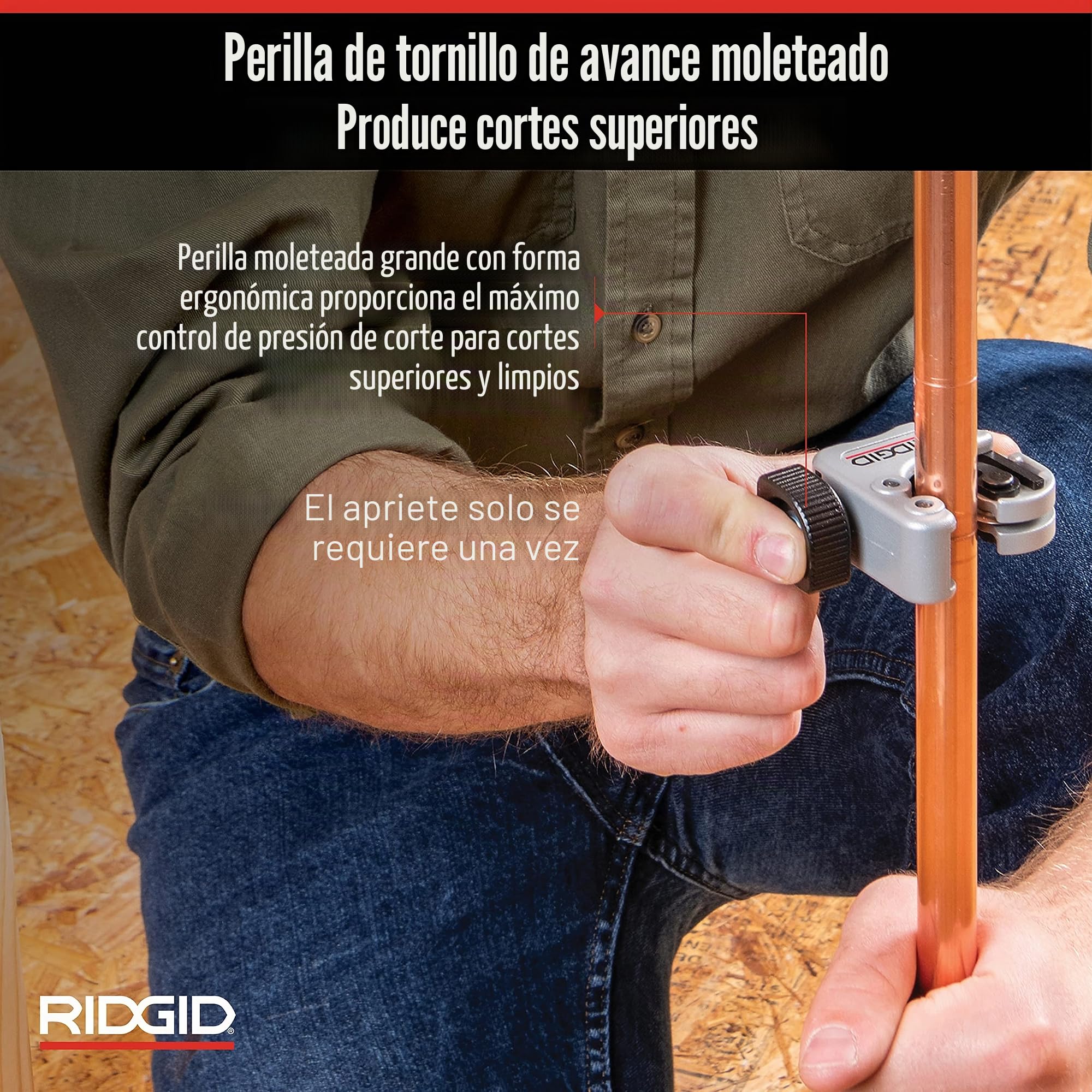 RIDGID, 86127 Modelo 118 Close Quarters AUTOFEED, Cortador de tubos de cobre, aluminio, latón y plástico de 1/4 a 1 1/8 pulgadas (0,6 a 3 cm)