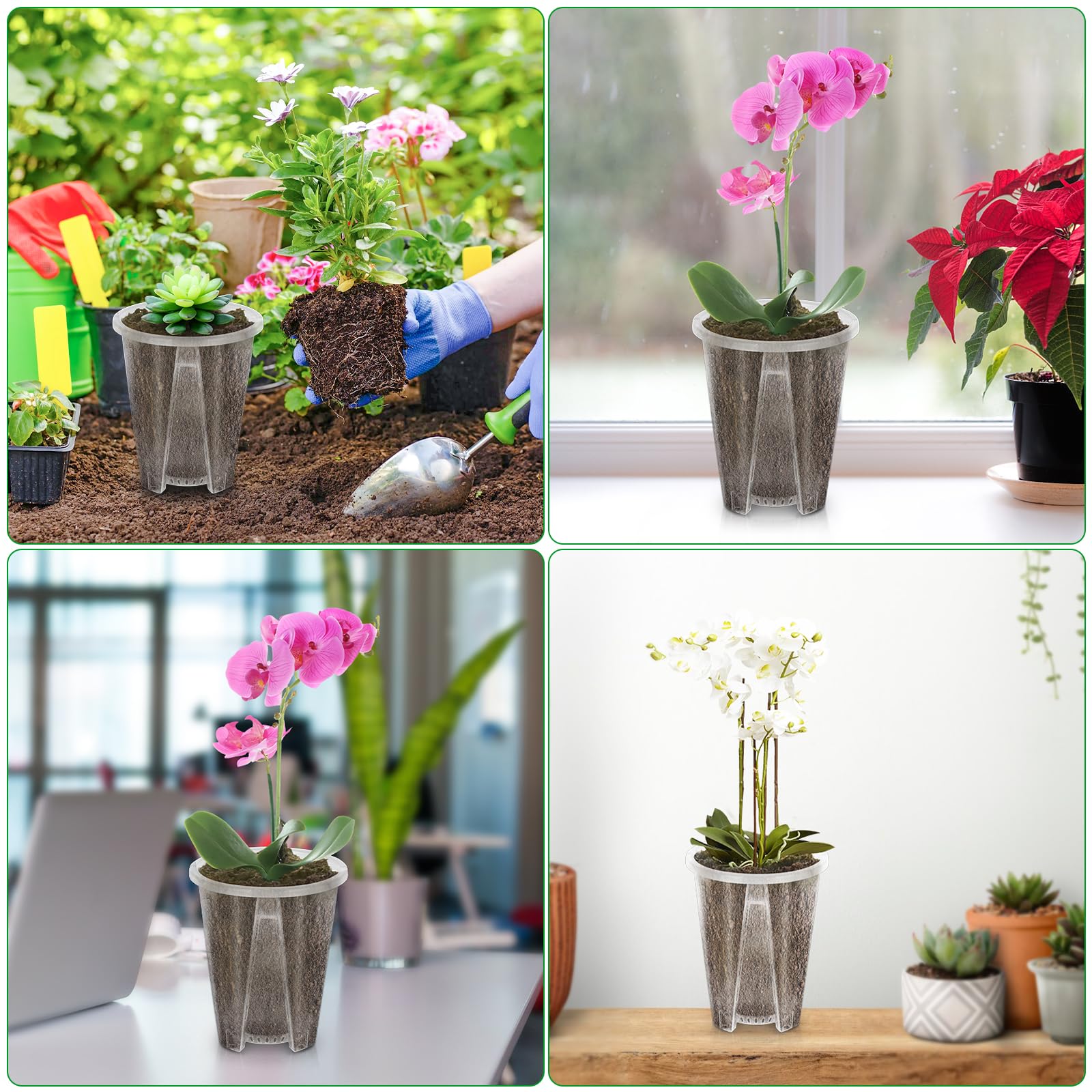 Orchideentopf 6er Set – 14 Cm Transparente Töpfe Mit Drainagelöchern, Für Gesunde Wurzeln