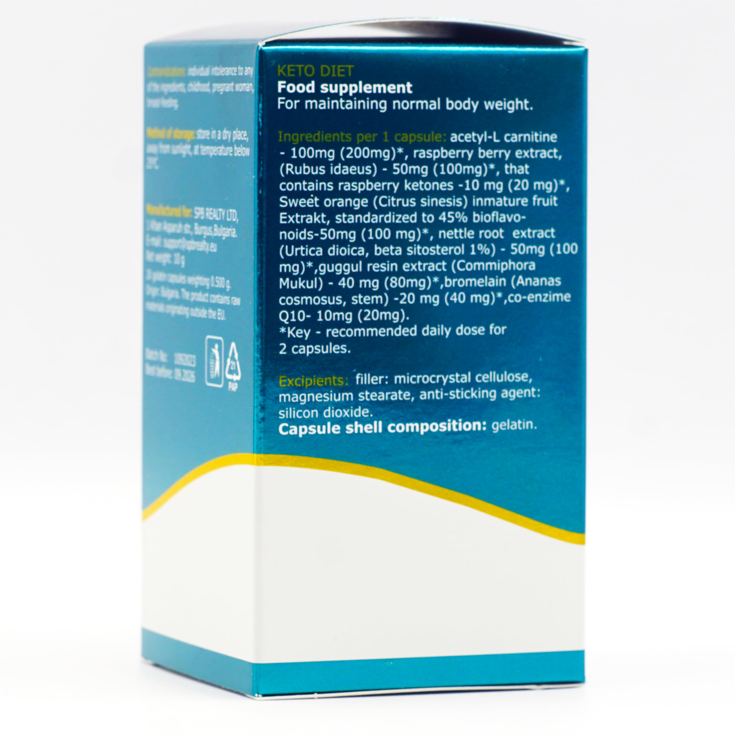 KETO DIET de Idealica - naturalmente veloce con dieta chetogenica con Q10 coenzima. 20 capsule.