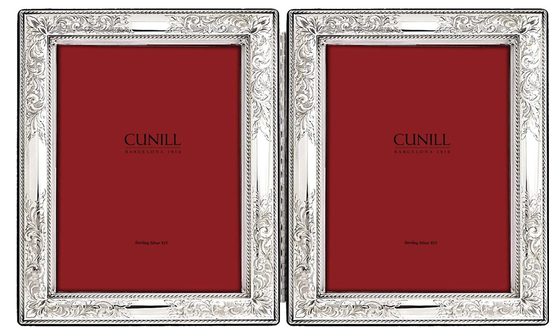 Cunill Vintage Double Sterling Silver 2x3 Hinged Engravable Picture Frame