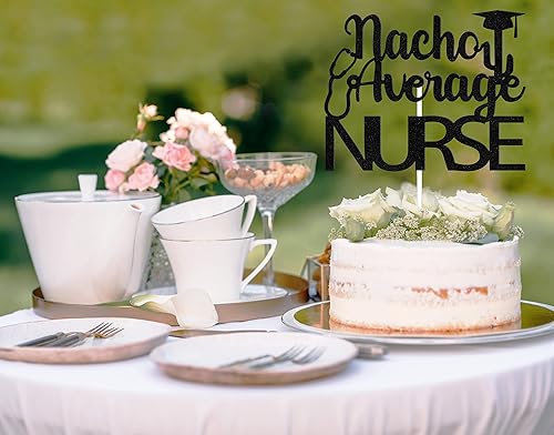 Miniatura 5 de Decoración de pastel de nacho negro para enfermera, decoraciones de graduación de escuela de enfermería, letrero de fiesta de graduación de Time for