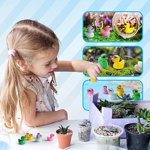 KITTYCALL 100 piezas de pato de jardín de hadas, accesorios de jardín de hadas, juguetes en miniatura, decoración de jardín de hadas, kit de jardín