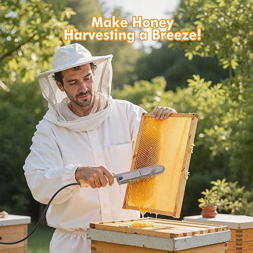 Miniatura 5 de BeeCastle Cuchillo eléctrico de destaponamiento de miel,Raspador eléctrico de acero inoxidable para destaponar miel,Cuchillo de extracción de miel