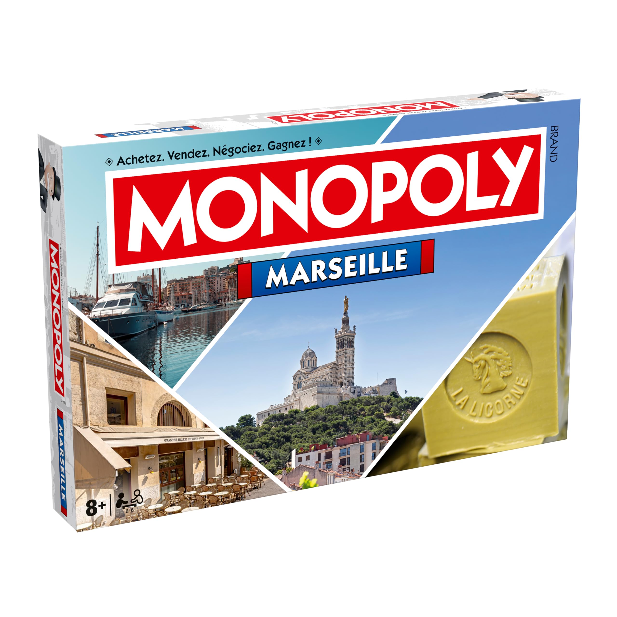 Winning Moves Monopoly Marseille auf Französisch – Brettspiel 8+ – Gesellschaftsspiel für 2 bis 6 Spieler – Gesellschaftsspiele für Familie auf Französisch
