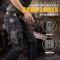 Vista 8 de Drop Leg Holster for Glock 17/19/19X/22/23/31/32/45 (Gen1-5), Tactical Thigh Holster, Level II & III Retention, Kydex/Polymer Options, Adjustable
