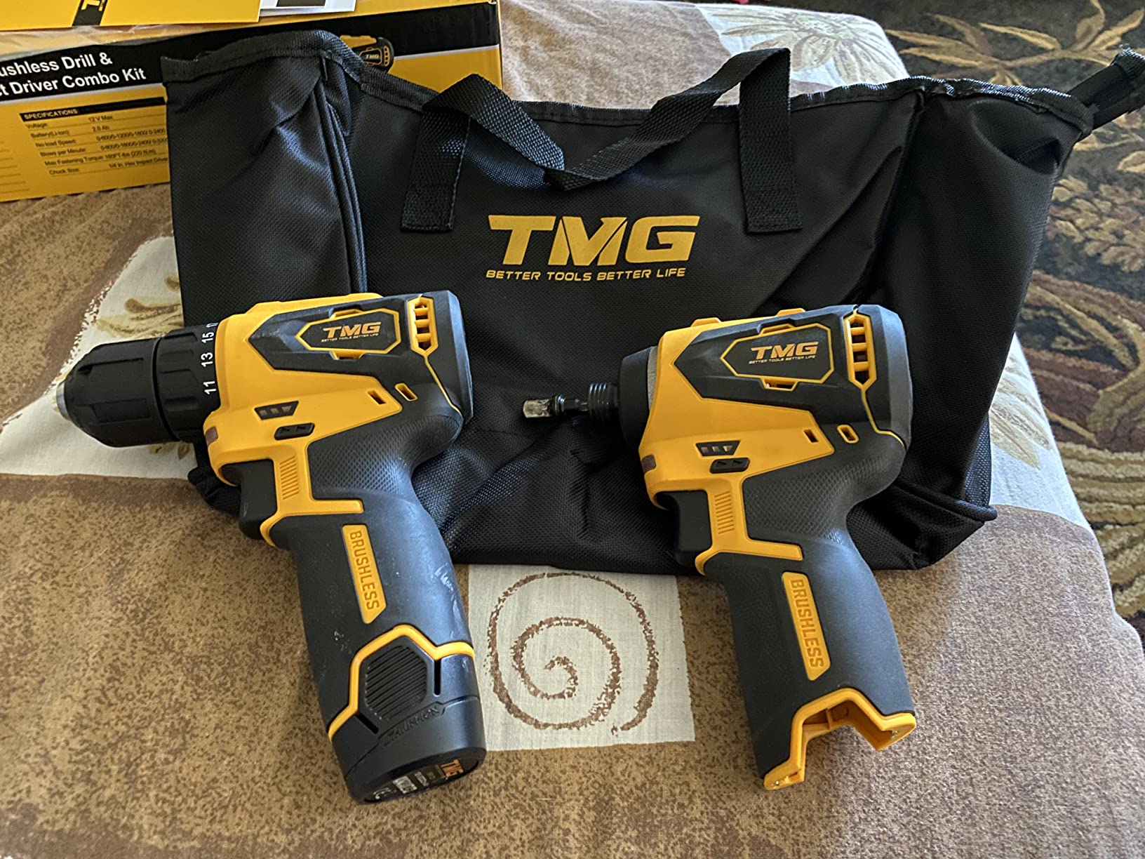 18/mo Finance TMG 12V Max Brushless Drill and Impact Driver