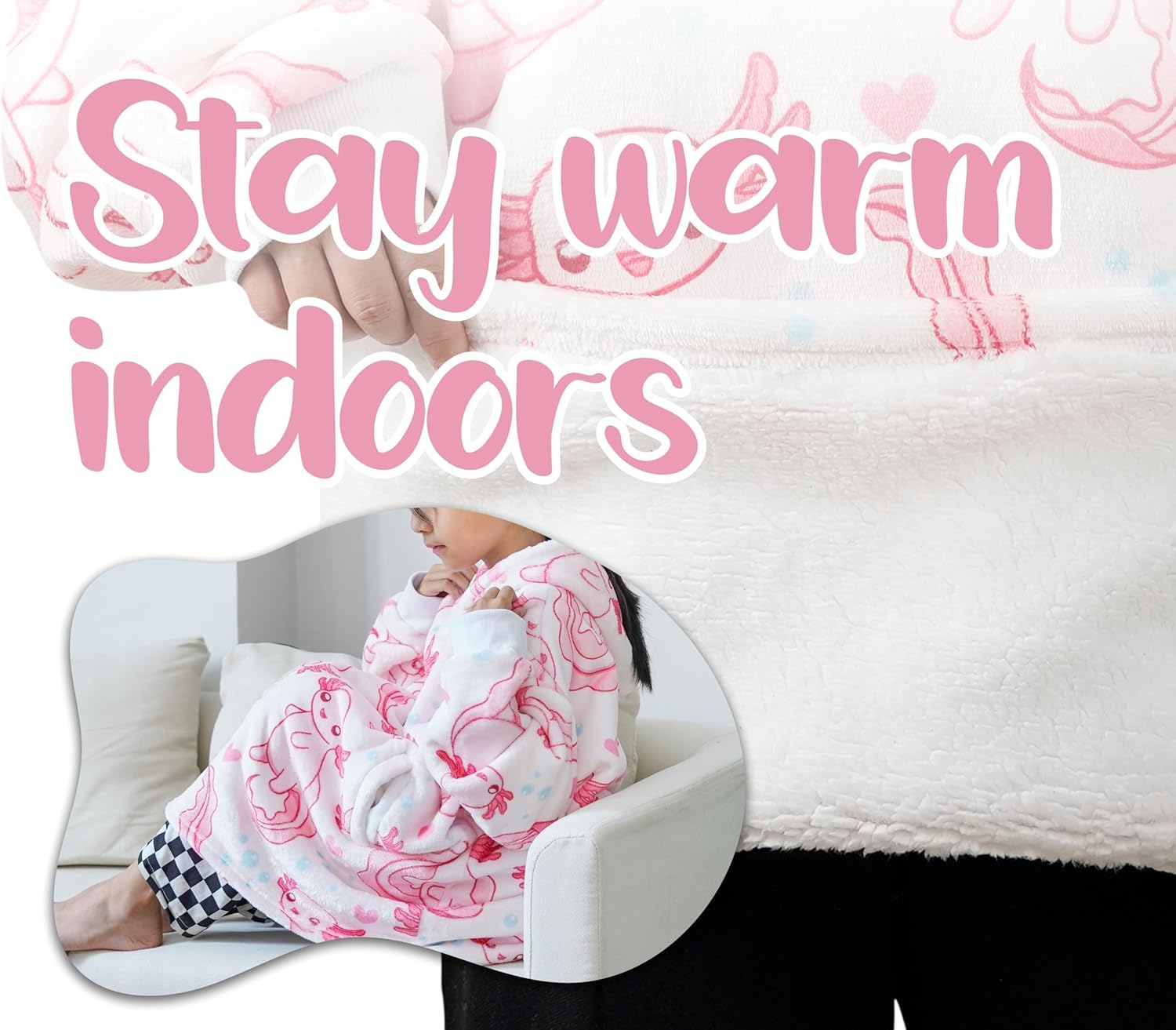 Axolotl Gifts for Kids, Oversized Wearable Blanket Hoodies, Gifts for Birthday, Christmas - Image 5