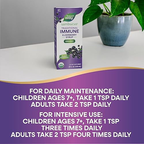 Miniatura 6 de Nature's Way Sambucus - Jarabe orgánico de saúco, apoyo inmunológico tradicional*, 4 onzas