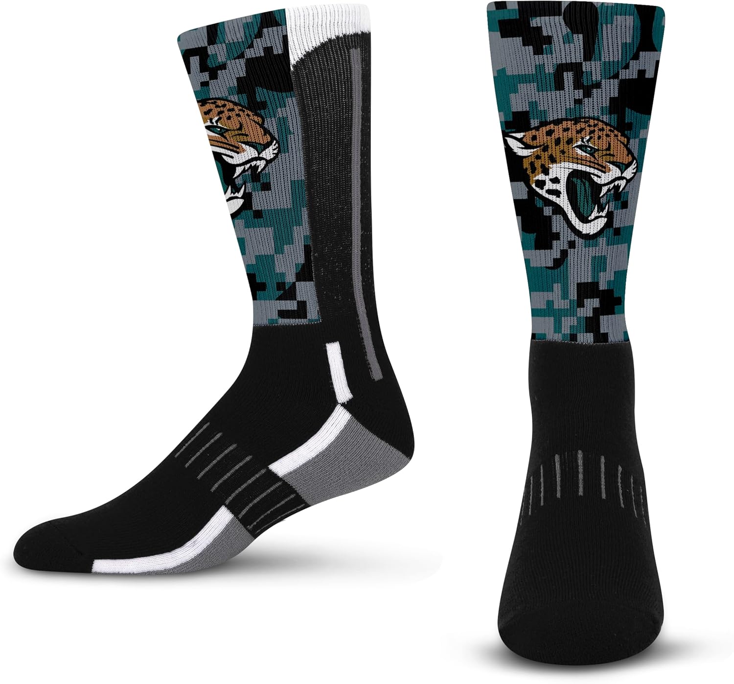 For Bare Feet NFL Kids Youth Team Color Logo Game Day Digi Mashup Performance Warm & Cold Weather Comfort Crew Sock
