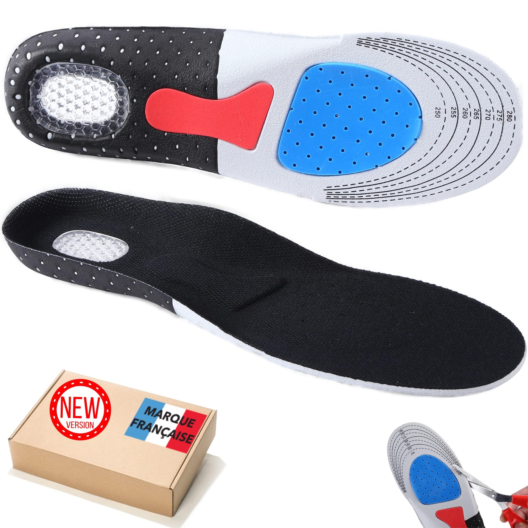 KOWVOWZKOWVOWZ Orthotic Insole, Foot Care Shoe Pad, Shock Absorption and Arch Support, Plantar Fasciitis Orthotic Insoles Memory Foam Insoles for Shoe Sole Orthopedic Pad Massaging(EU(41-46))