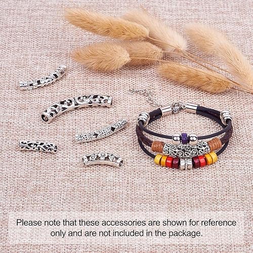 Miniatura 3 de KISSITTY 30 unidscaja de plata antigua filigrana larga curvada tubo espaciador granos 24  1.890 in para la fabricación de joyas DIY