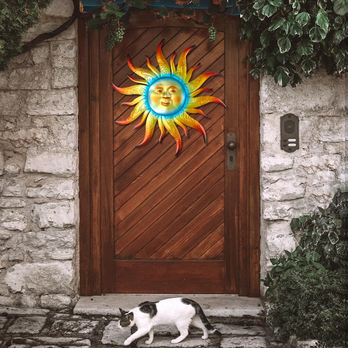 Decorazione Murale In Metallo Con Sole E Luna, Arte Murale Creativa Con Sole E Luna Decorazione Murale Per Interni Ed Esterni 86426823