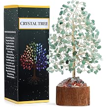 MAIBAOTA Green Aventurine Crystal Tree of Life Green Office Home Decor Good Luck Handmade Feng Shui Bonsai Tree Spiritual Gifts for Women
