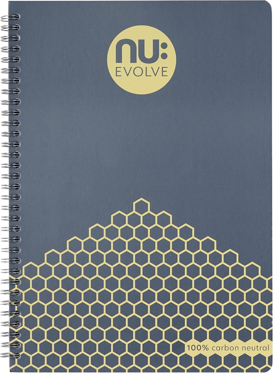 nu: A4 Blue Lined Wirebound Notebook | Carbon Neutral | 120 Pages | Supports Climate Partner Projects | Fully Recyclable | Evolve Neutral
