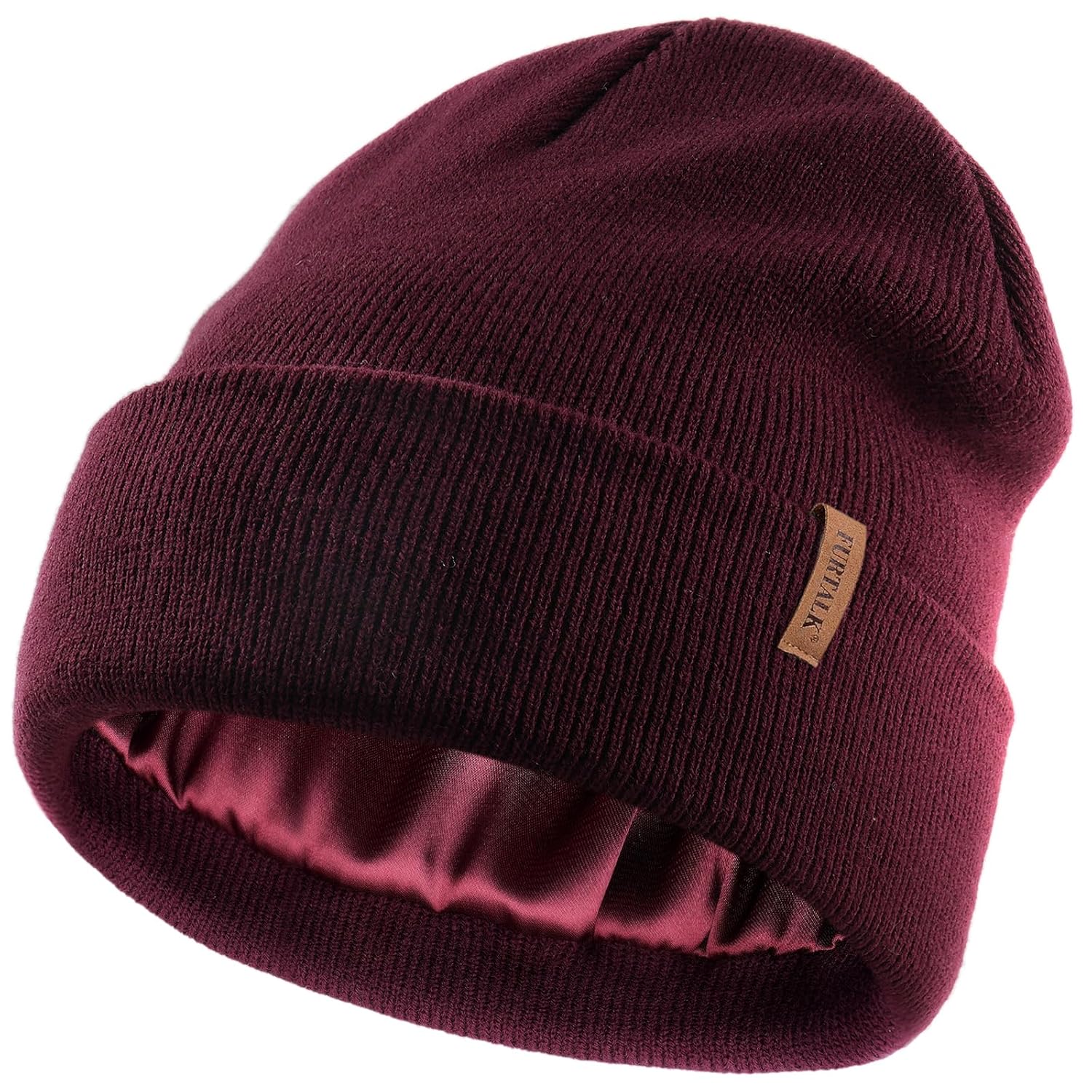 FURTALK Satin Lined Beanie for Women Men Knit Beanie Hat Acrylic Winter Hats Warm Slouchy Skull Cap
