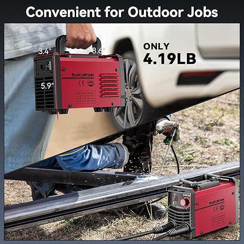 Miniatura 2 de ARCCAPTAIN Mini soldador de palo 130A, máquina de soldadura ARC 110V, soldador ARC Máquina ligera de soldador de MMA pequeña con arranque en
