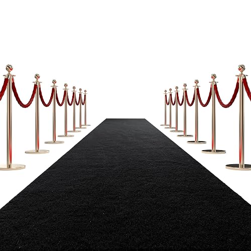 HOMBYS 450 GSM Extra Thick 3x10 ft Black Carpet Runner