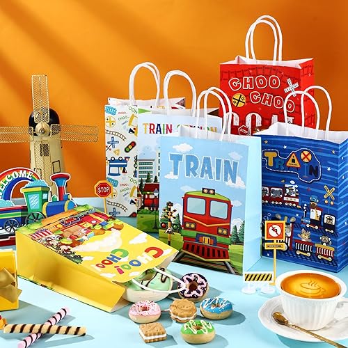 Miniatura 9 de Zhanmai 24 bolsas de dulces para fiesta de cachorros y gatos con asas, bolsas de regalo para niños, bolsas de papel para perros, suministros de