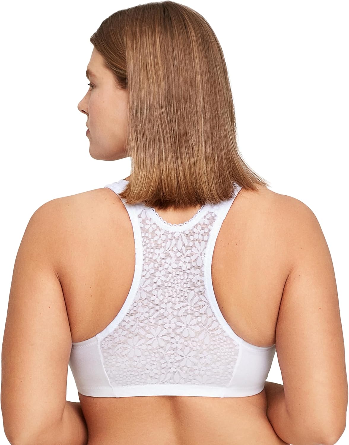 Glamorise womens Front-closure Cotton T-back Wirefree 1908 - Image 7