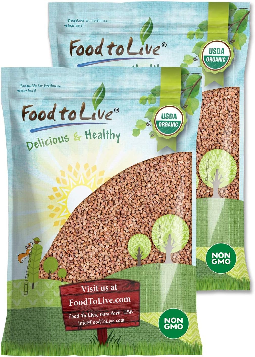 Organic Buckwheat Kasha, 20 Pounds Grechka, Toasted Whole Groats, Non