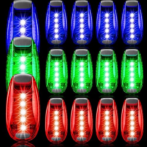 Retisee 15 luces LED para correr para corredores, seguridad de alta visibilidad, luces de kayak, advertencia, caminar por la noche, equipo de