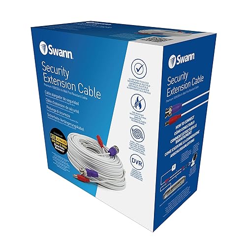 Miniatura 3 de Swann Cable de extensión de seguridad de 50 pies con conectores BNC y clasificación UL nominal para cámaras y sistemas de seguridad DVR