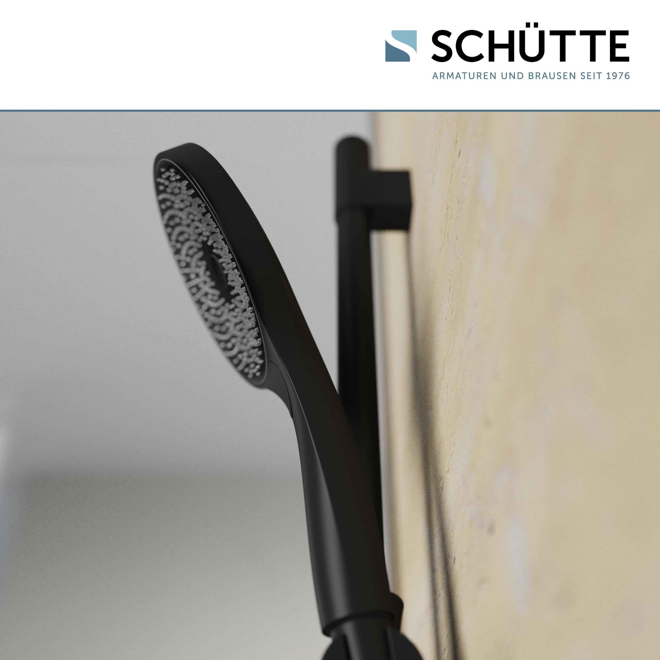 Schütte Capri 64996 - Barra de ducha y alcachofa de ducha con cabezal ajustable en 3 posiciones, juego de ducha con columna de ducha, cabezal de ducha con manguera y soporte, panel de ducha de lluvia,