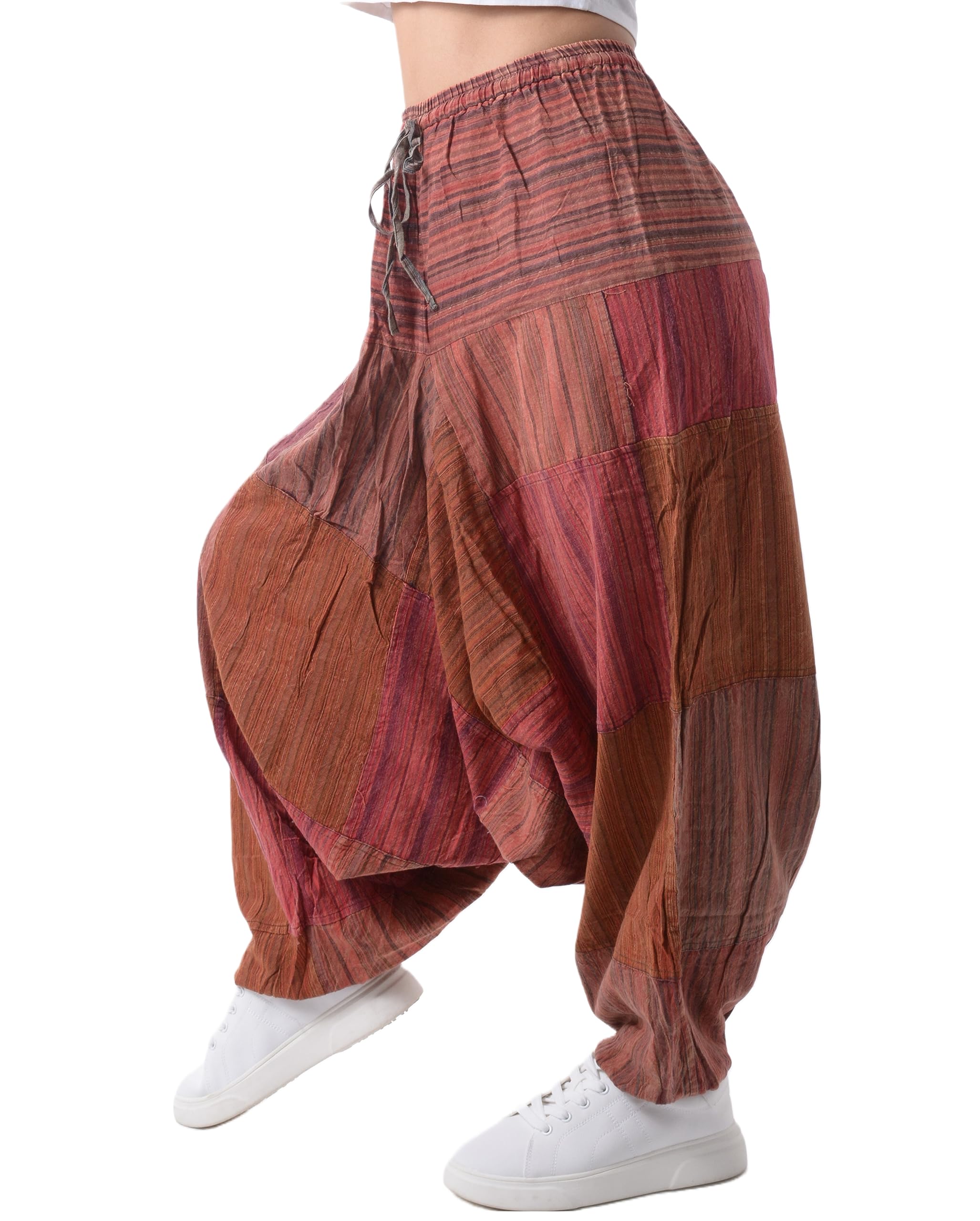 PEACH PEBBLE Harem Pants 100% Cotton, Bohemian Yoga Boho Hippie Pants