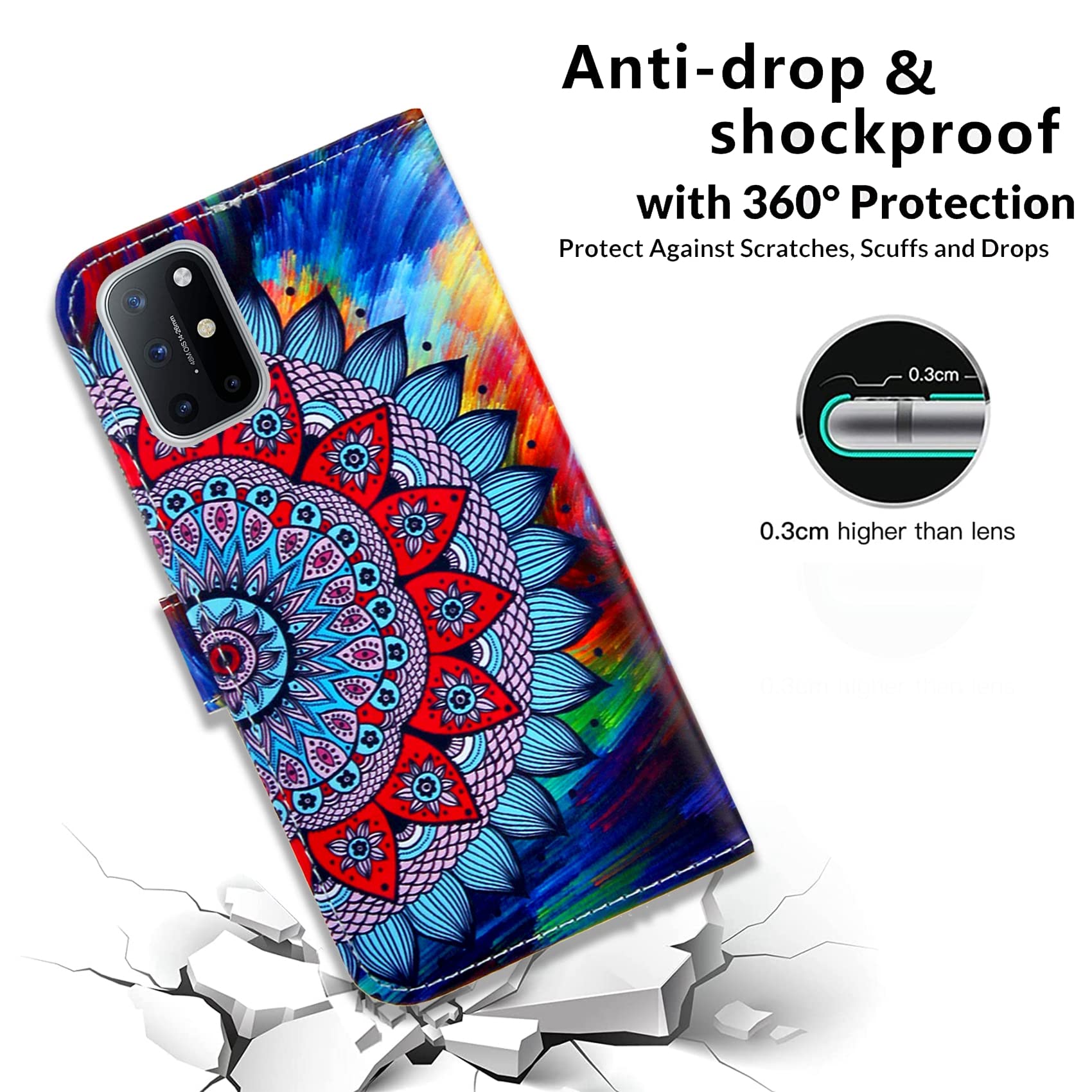 Cover OnePlus 10T 360 Gradi - Cadorabo Flip Case Blu con Porta Carte