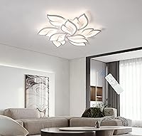 Vista 11 de Garwarm - Lámpara de techo LED, lámpara de techo de montaje empotrado de forma de flor moderna regulable, lámpara de techo de 75 W de pétalos
