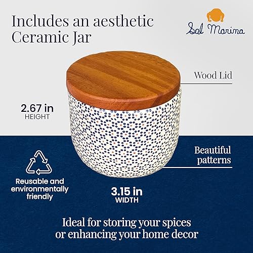 Miniatura 5 de SAL MARINA  Flor de sal marina sin refinar de 11 onzas  Sal kosher 100% natural  Vegana sin gluten orgánica sal de mesa condimentos alimentos