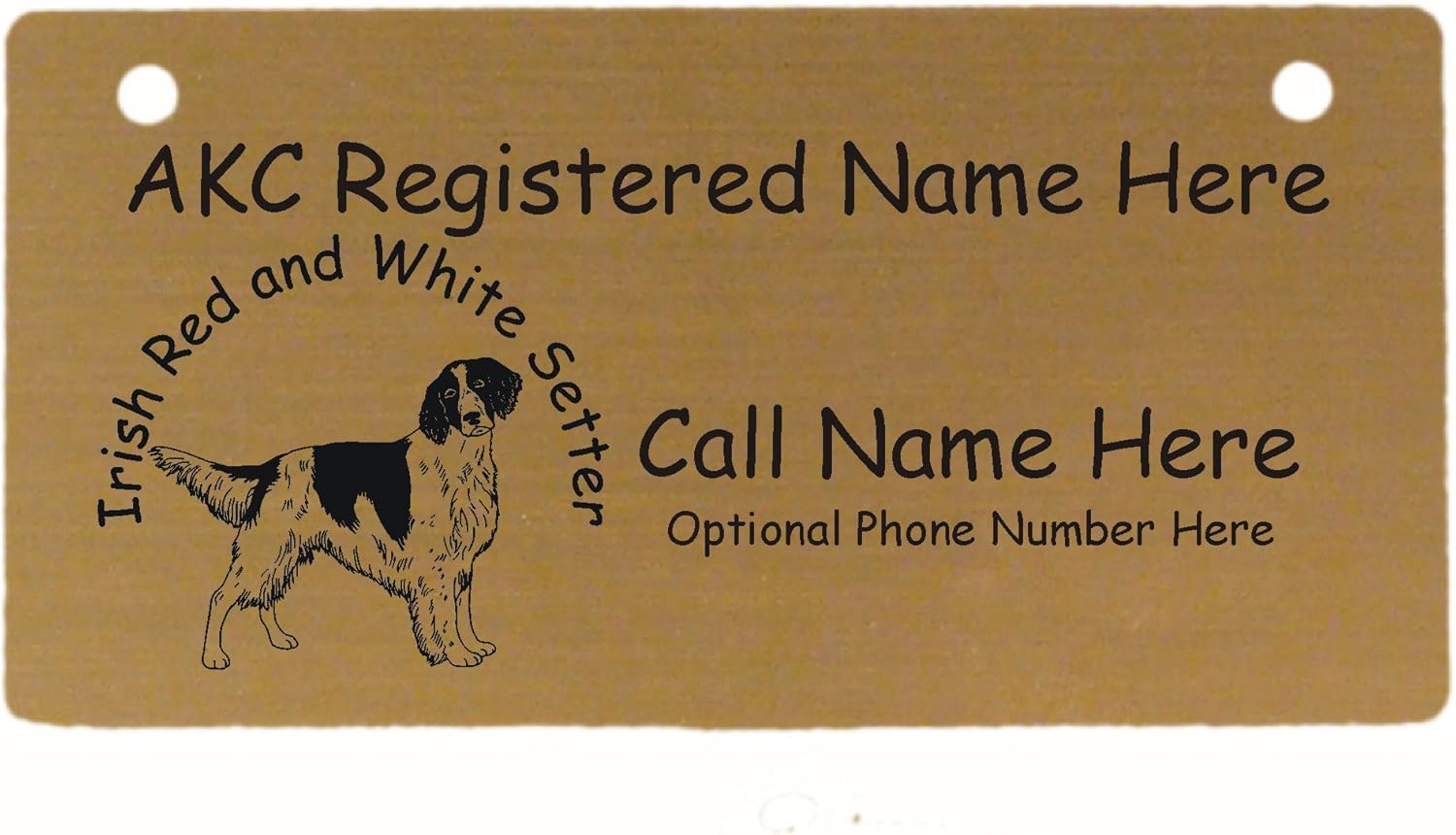 C3807 Red and White Irish Setter Standing Crate Tag