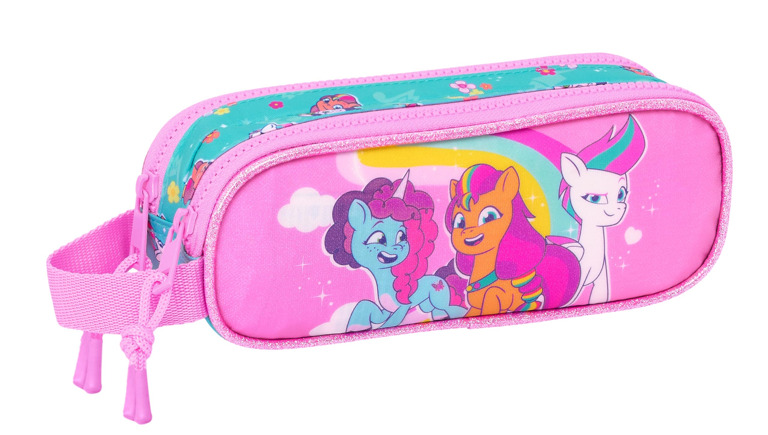 safta My Little Pony Magic Double Pencil Case One Size, Pink/Turquoise, Estándar, Casual