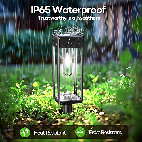 Miniatura 6 de Luces solares para caminos al aire libre IP65 impermeables, paquete de 6 unidades de 6500 K LED de encendidoapagado automático, luz de paisaje para