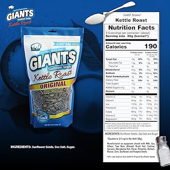 その他 加工食品 GIANTS Sunflower Seeds Kettle Roast Amazon.com: GIANTS Kettle Roast Sweet & Salty Sunflower