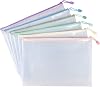 Tamaki 6 Pack Mesh Zipper Pouch Bags Waterproof Zipper Bags Durable Pouches for Organization Bag Board Game Storage, Document Bag Letter/A4