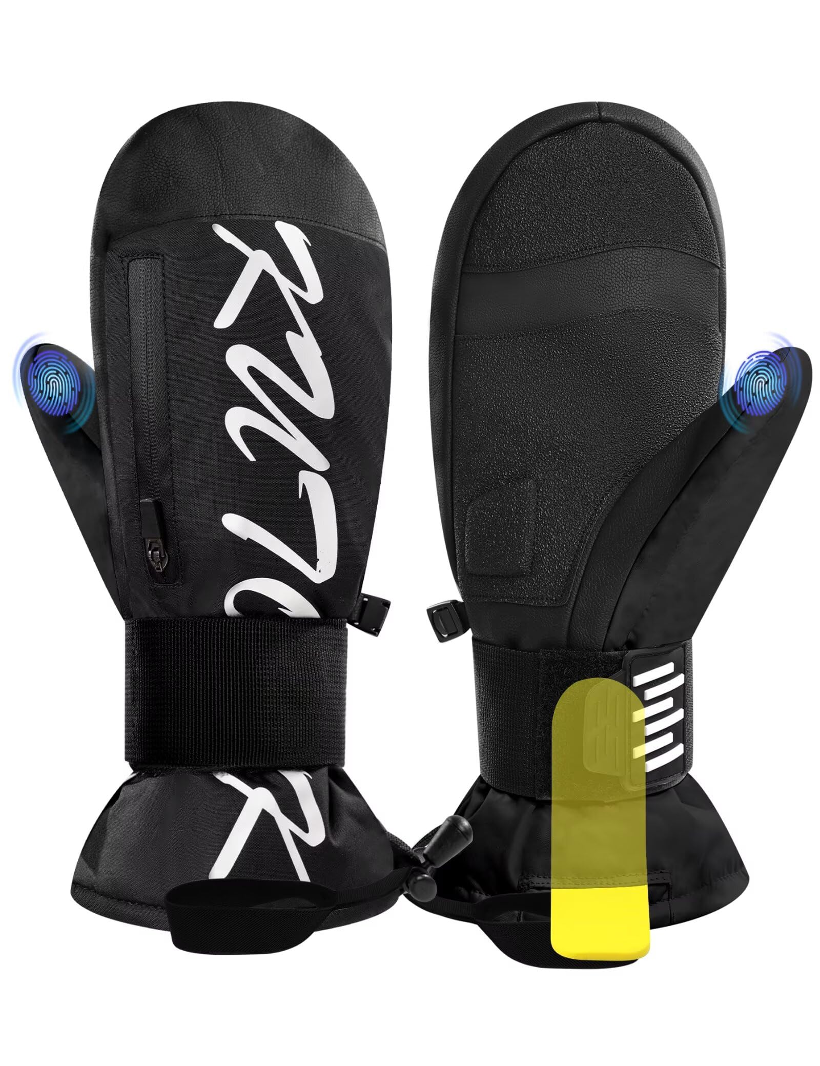 KUTOOK Ski Gloves Waterproof Snowboard Gloves Mittens Winter Gloves for Men
