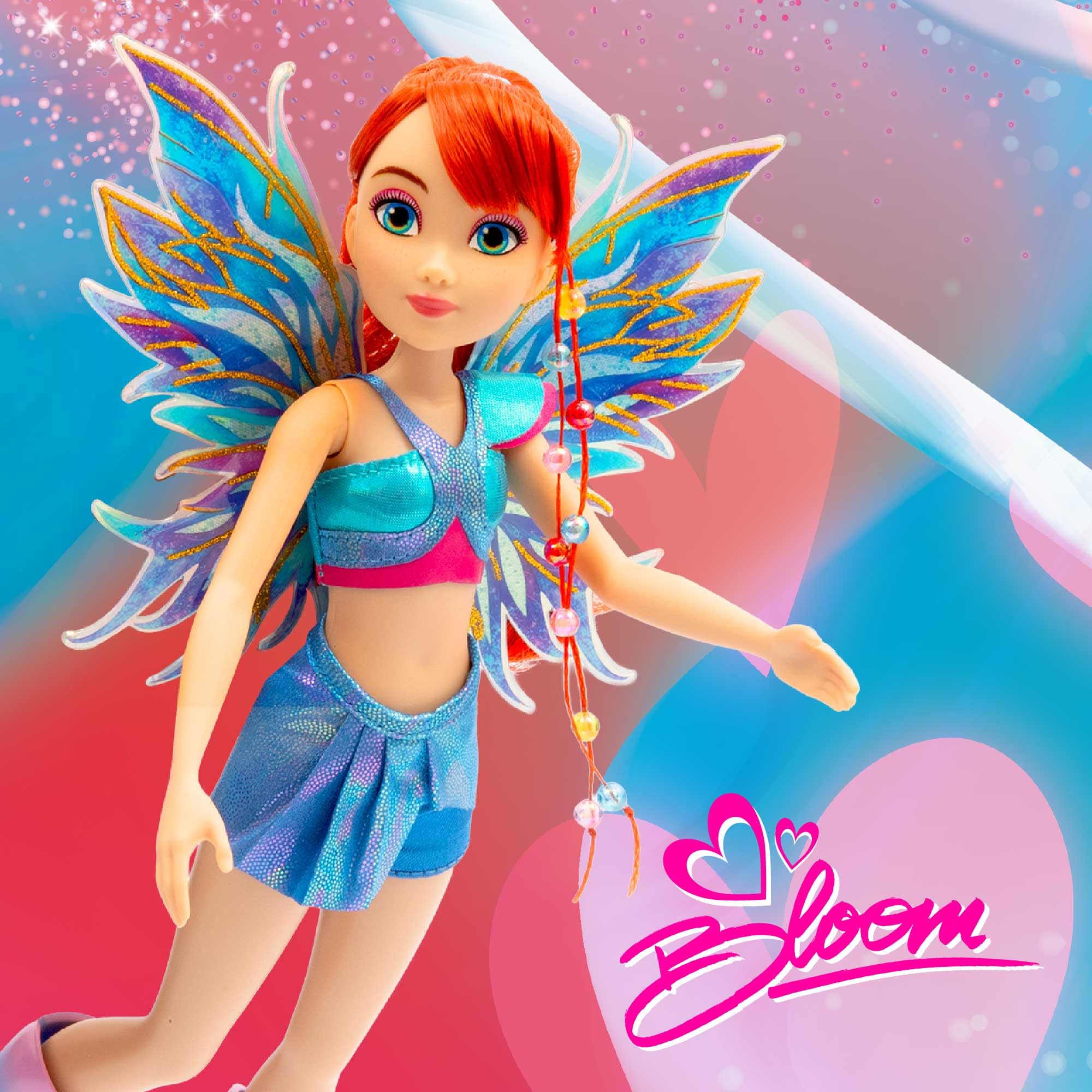 Winx Fairy Bloom Muñeca 26 cm con Outfit de Hada Oficial de la Serie, Representa Aventura, Transformación y Empoderamiento, Figura Coleccionable para Recrear el Mundo Winx, Famosa (WNX76200)